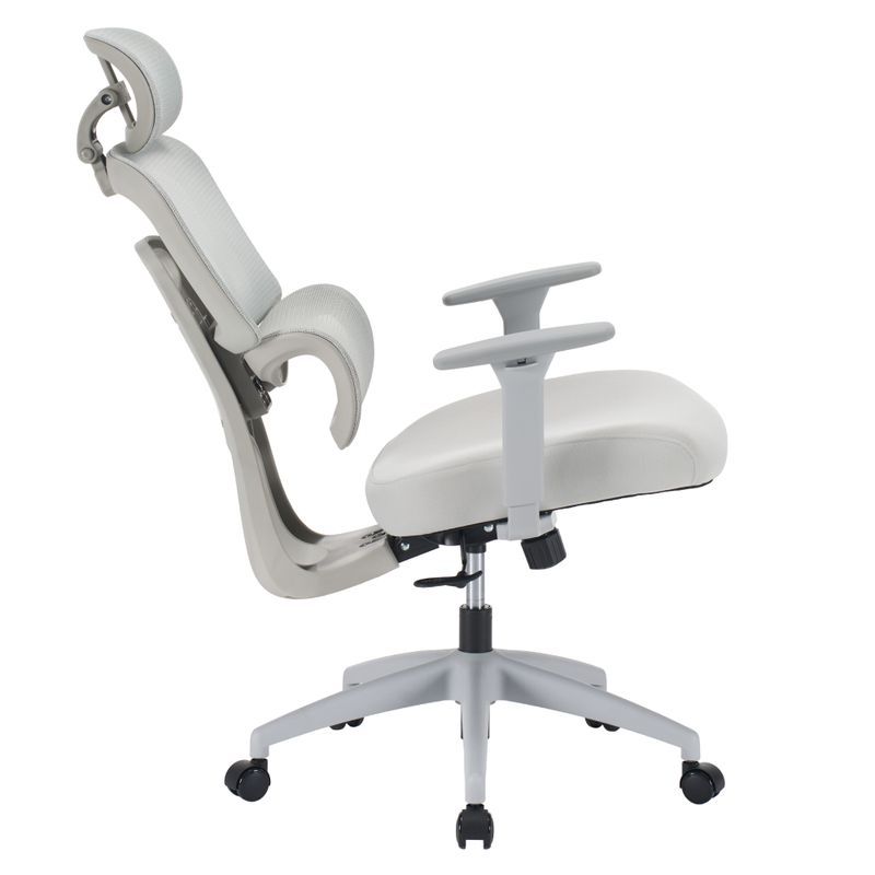 Kancelárske kreslo, sieťovina, svetlosivá-sivá