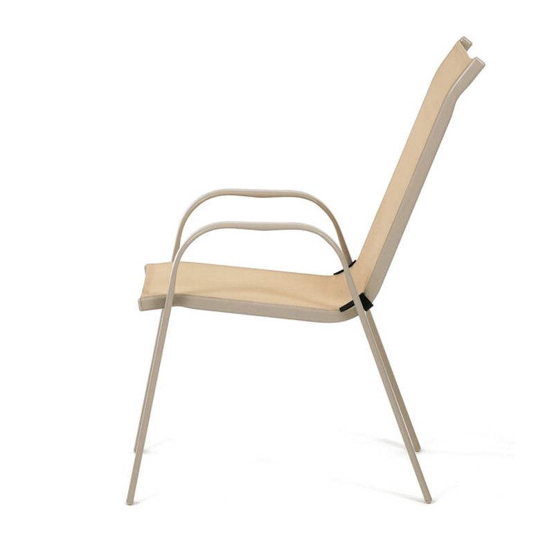 Moderná  záhradná stolička so sieťovinou, krémová