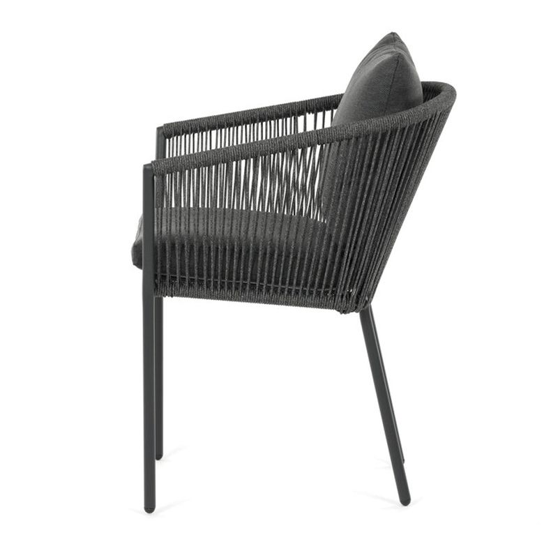 Záhradná stolička hliníková s látkovým poťahom, sivá