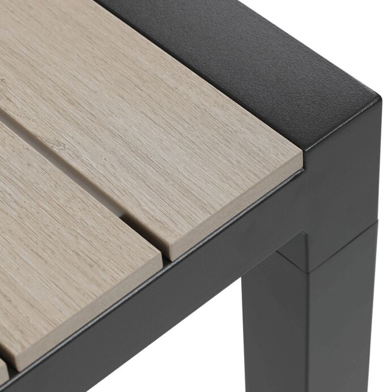 Záhradný stôl hliníkový, s polywood doskou, čierny