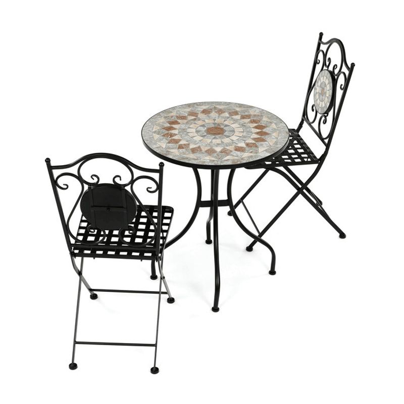 Záhradný set 1+2, s keramickou mozaikou, viacfarebný