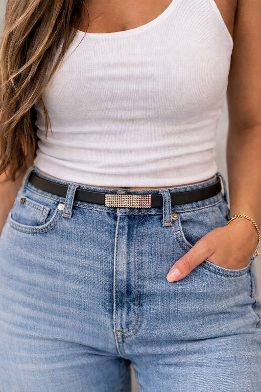 Dámsky kožený opasok SWAROVSKI PINK, šírka 2cm, Bordový