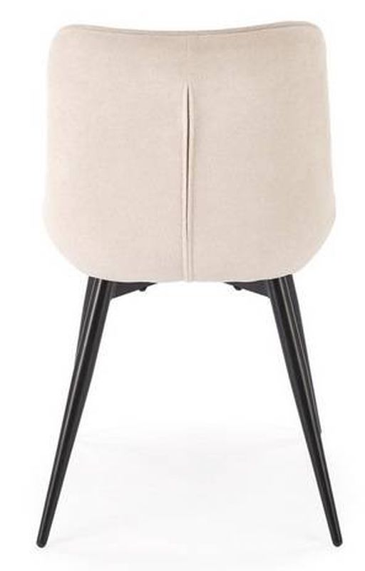 Jedálenská stolička 567, čierny kov, béžová látka