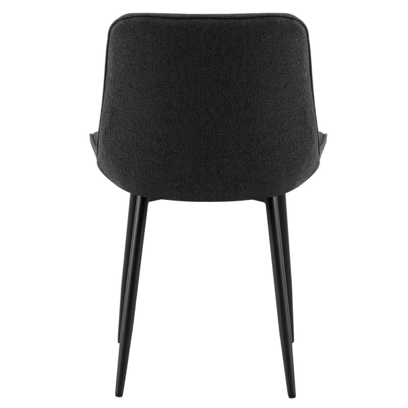 Elegantná jedálenská stolička tmavosivá látka, čierny kov