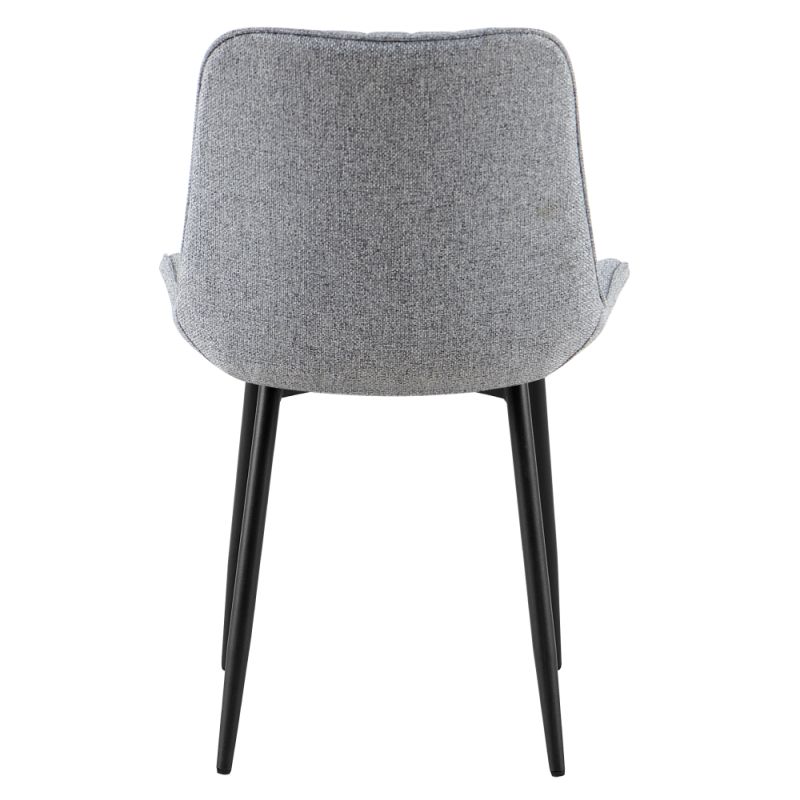Nadčasová jedálenská stolička svetlosivá látka, čierny kov