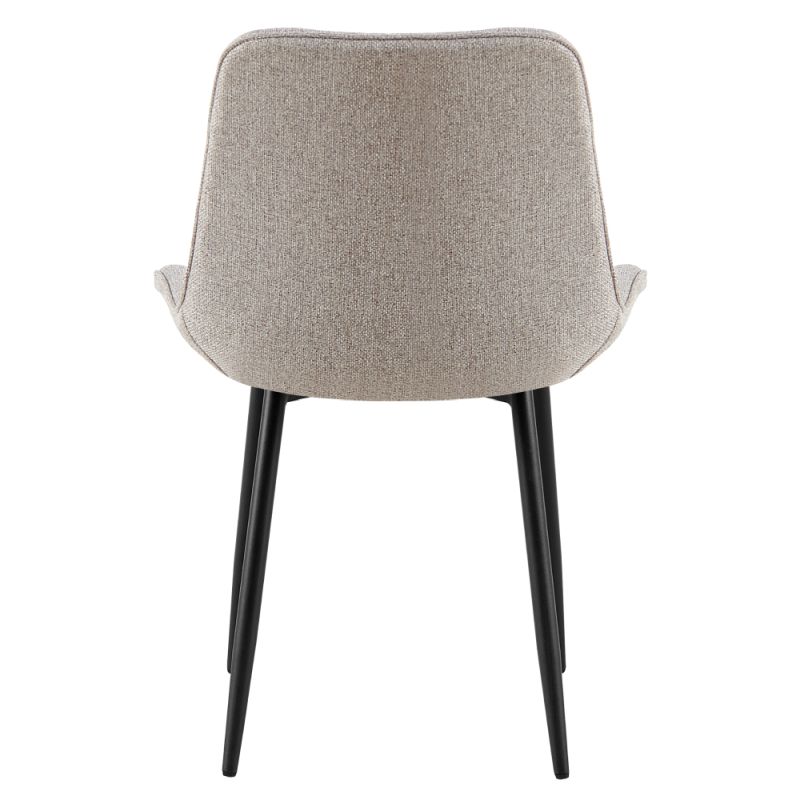 Elegantná jedálenská stolička béžová látka, čierny kov
