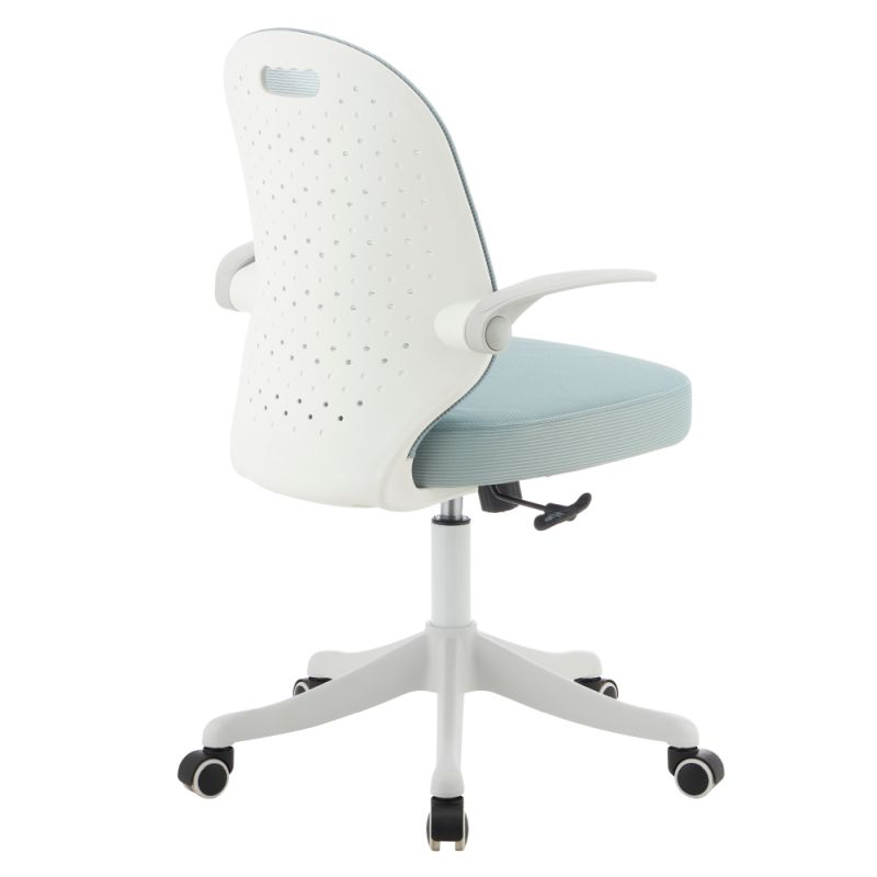 Štýlová otočná stolička, neomint sieťovina, biely plast