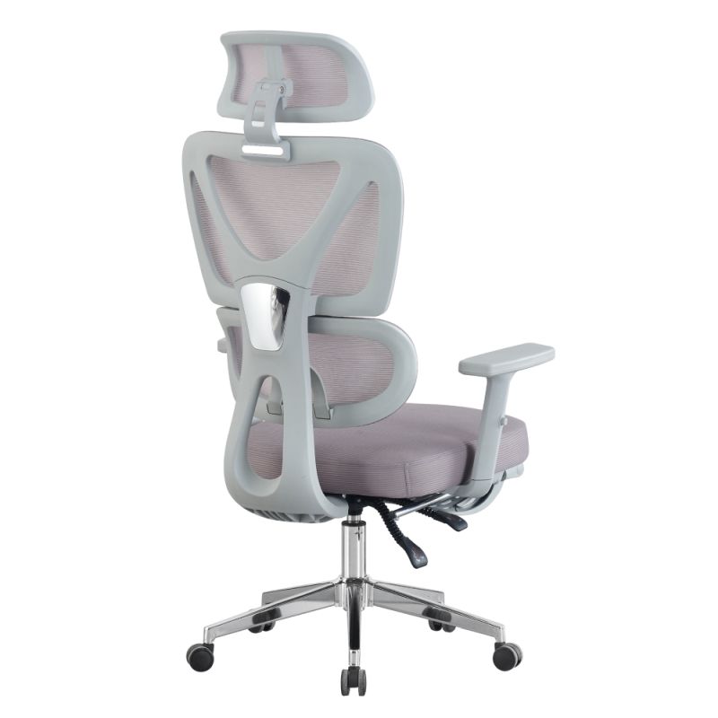Komfortné kancelárske kreslo, sivá sieťovina, chróm