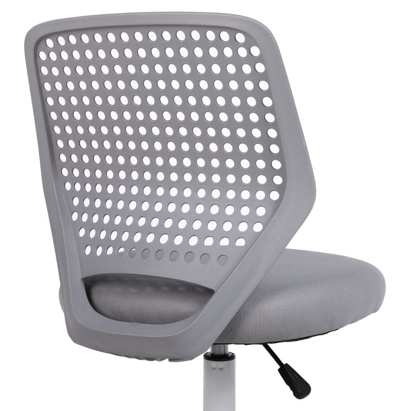 Štýlová otočná stolička sivá sieťovina, biely plast