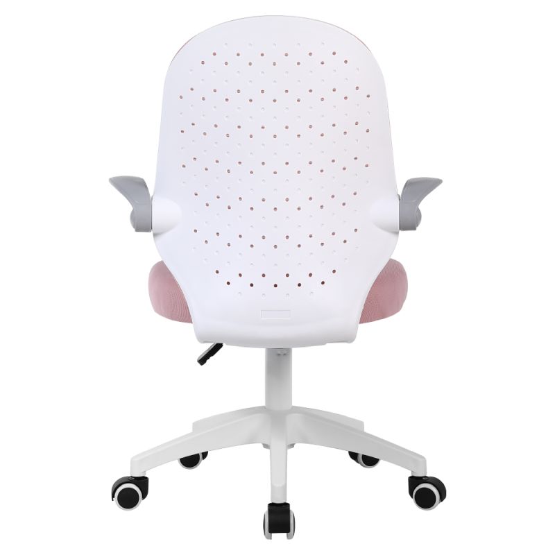 Elegantné kancelárske kreslo, ružová sieťovina, biela