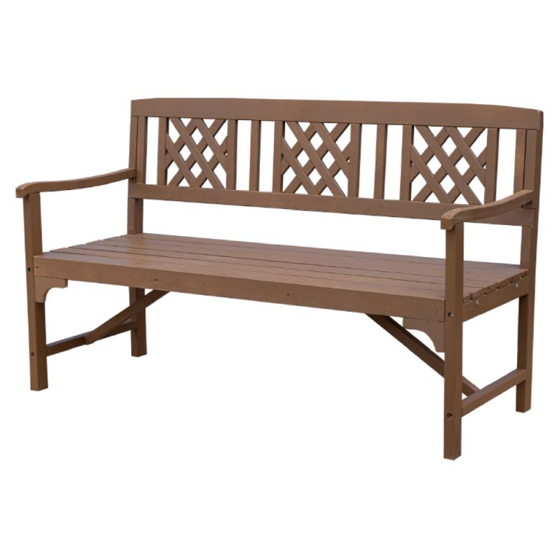 Drevená záhradná lavička z masívu, hnedá, 148cm