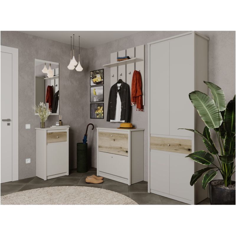 Komoda 1D1S, kašmír, dub evoke, kombinovaná