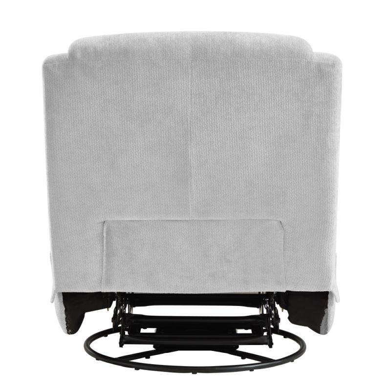 Luxusné otočné relaxačné kreslo, svetlosivá látka, hojdacia funkcia
