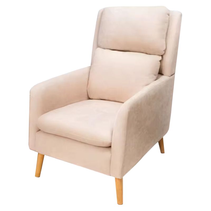 Relaxačné kreslo, béžová látka, nohy masív