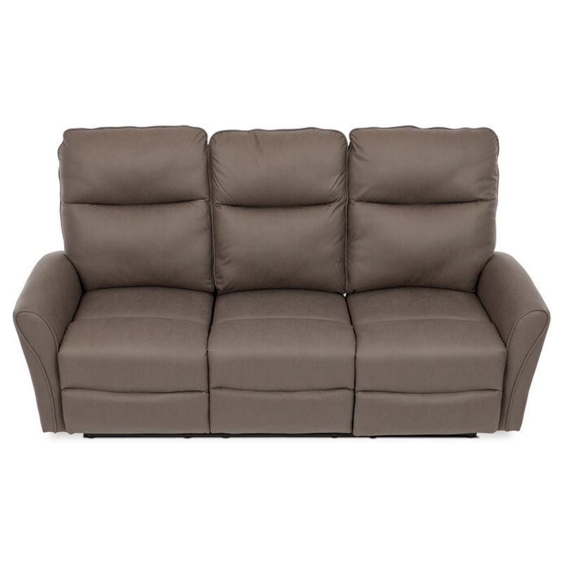 Polohovacia sedacia súprava, hnedá, látka vintage