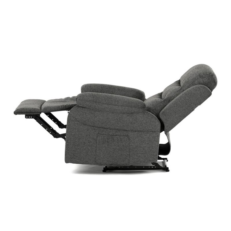 Elegantné polohovacie kreslo, manuálne ovládanie, sivá, látka