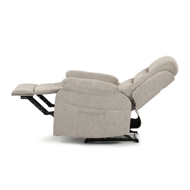 Elegantné polohovacie kreslo, manuálne ovládanie, béžová, látka