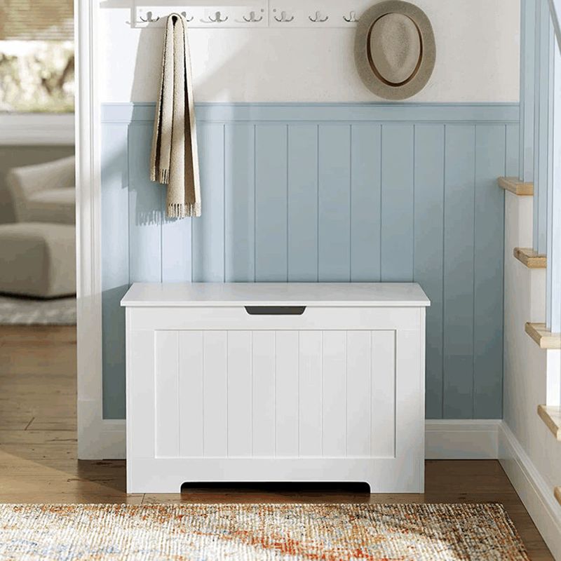 Úložný box z MDF, biely s výklopným vekom