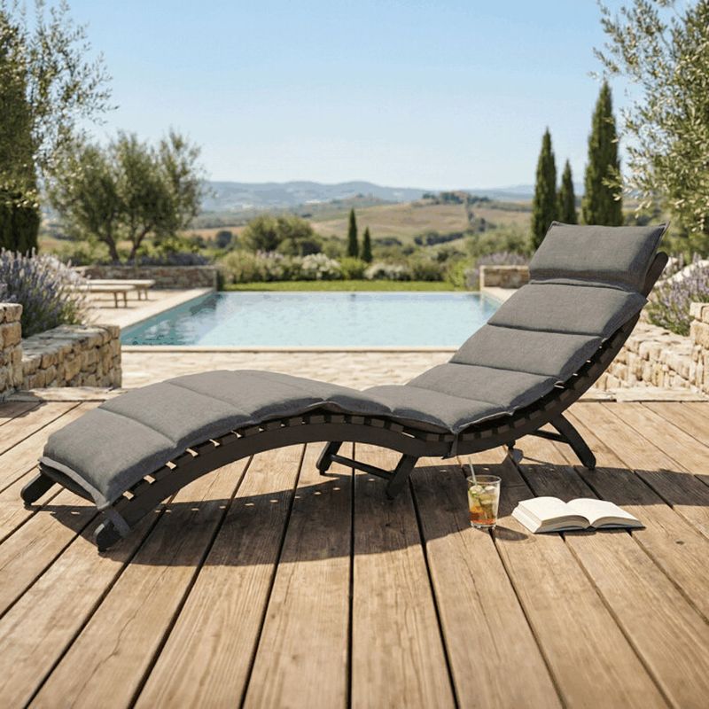 Záhradné ležadlo, hliníkové, sivé, látka, skladacie