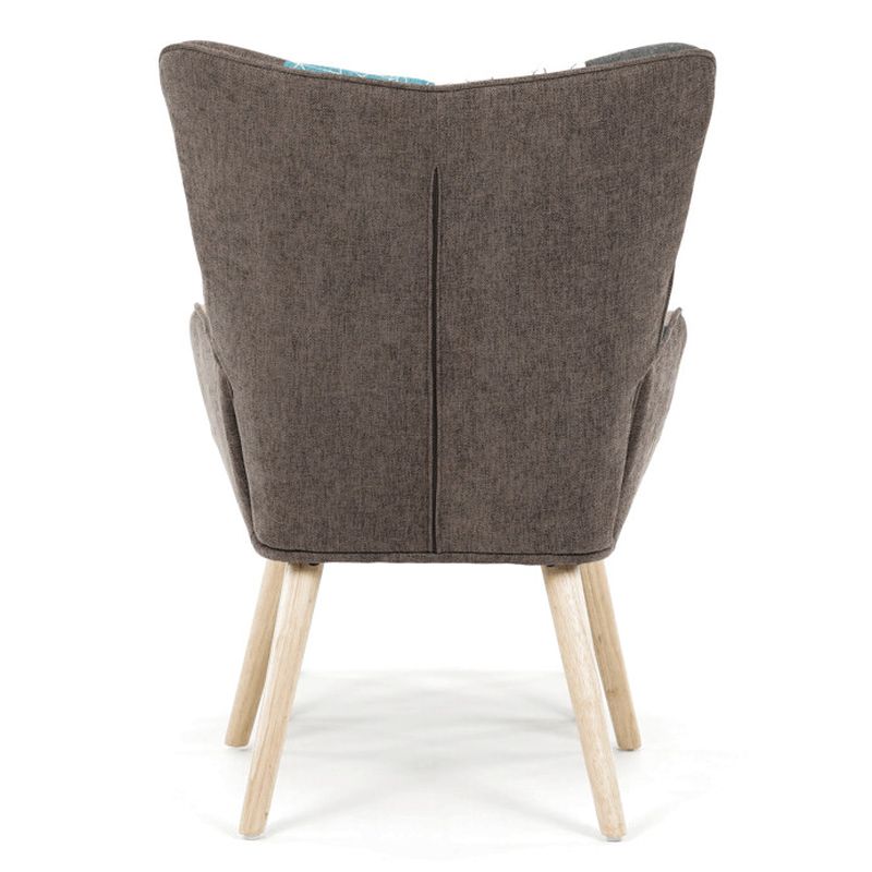 Relaxačné kreslo ušiak s taburetom, viacfarebné patchwork, látka