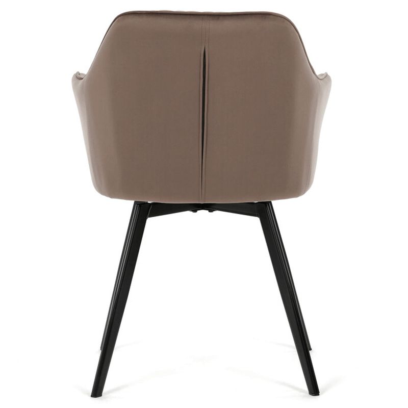 Exkluzívna otočná stolička, hnedá zamatová látka