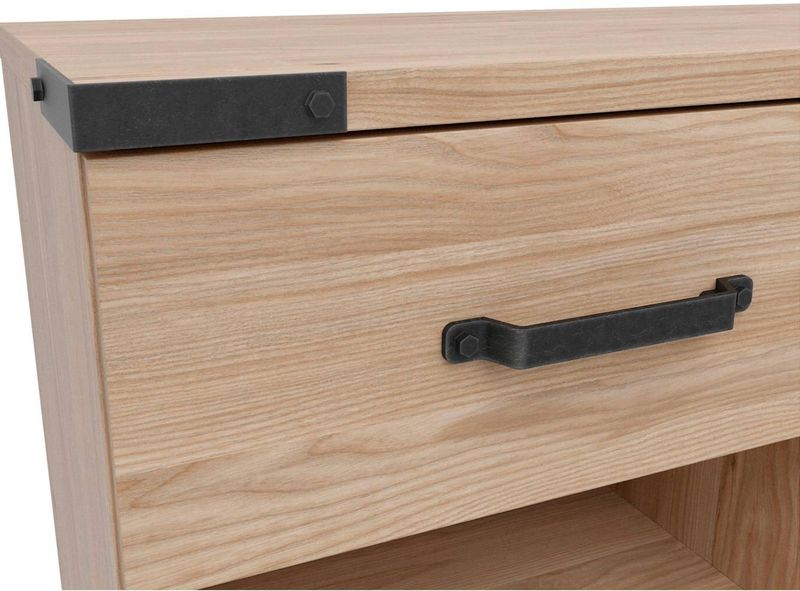 Praktická komoda 90 cm, 3 zásuvky a skrinka, jaseň belorus