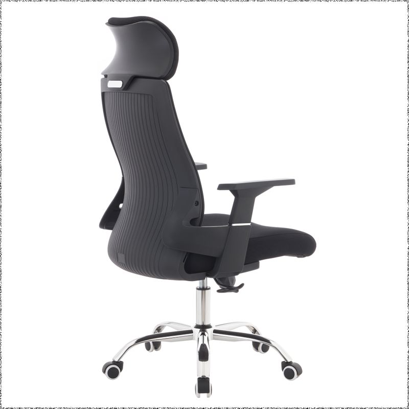 Kancelárske kreslo čierne so sieťovinou a chrómovými detailmi