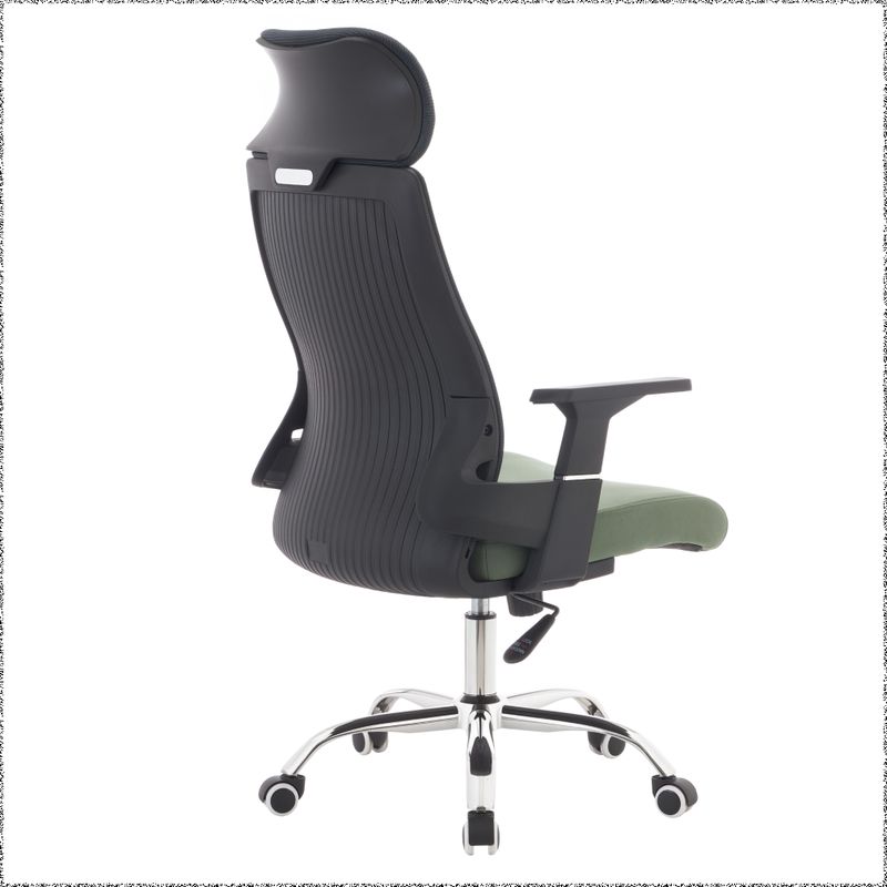 Kancelárske kreslo zelené s tmavosivou sieťovinou a chrómovou podstavou