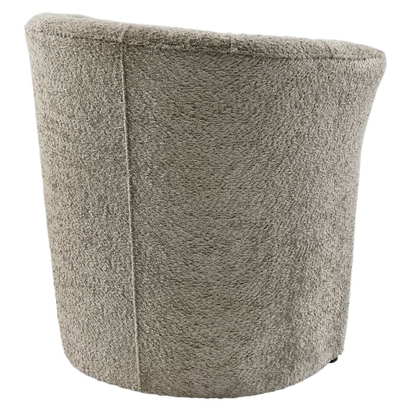 Moderné klubové kreslo, sivobéžové Taupe v látke Coral Boucle