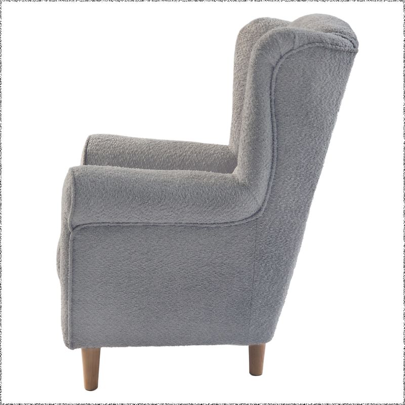 Dizajnový ušiak, sivý v látke Coral Bouclé