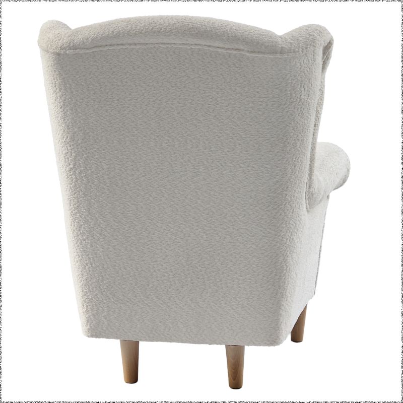 Dizajnový ušiak, smotanový v látke Coral Bouclé