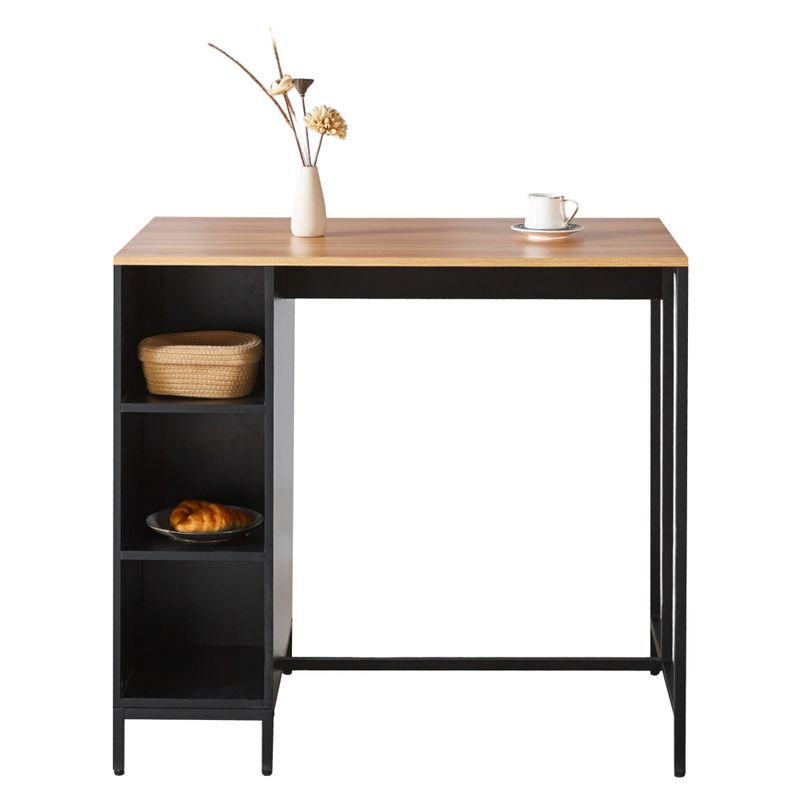 Kuchynský ostrovček, dub, čierny, s otvoreným úložným priestorom