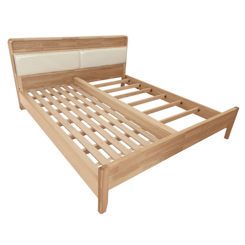 Manželská posteľ 180 z masívu s roštom, prírodná