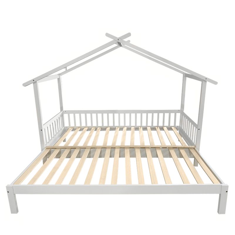 Montessori posteľ rozkladacia 90-180x200 cm, biela, masív