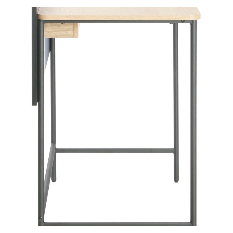 PC stôl v industriálnom štýle, dub, čierny