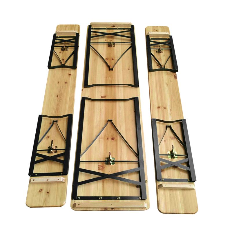 Pivný set 1+2, prírodné drevo, čierny kov