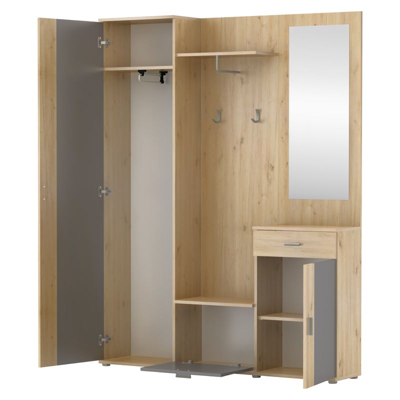 Predsieňová zostava, dub artisan, grafit