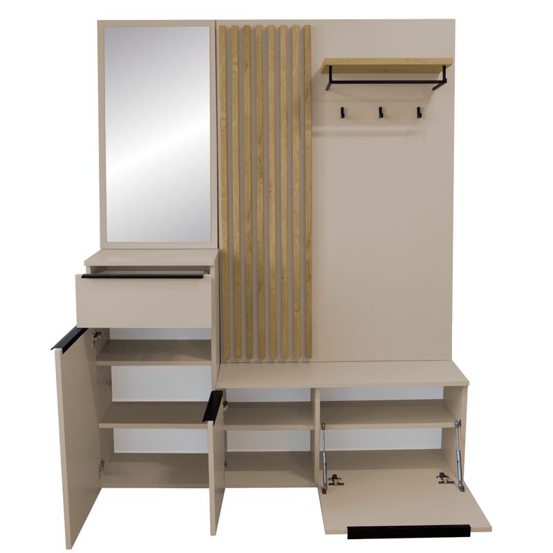 Predsieňová zostava 150 cm, kašmír matná, dub artisan