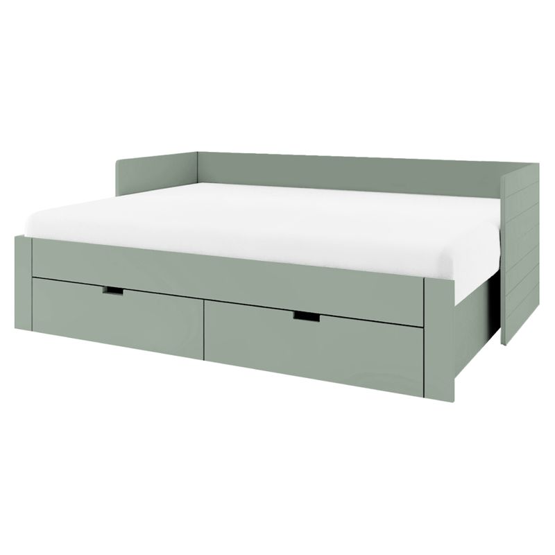 Rozkladacia posteľ 90-180x200 s roštom, sivozelená