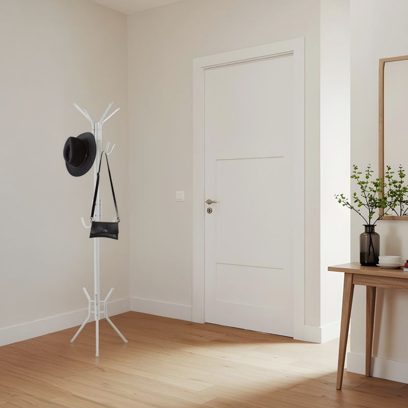 Stojanový vešiak 176 cm, biely kov
