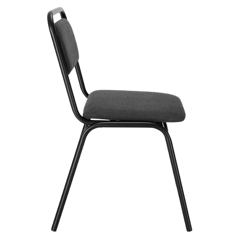 Zasadacia stolička stohovateľná, sivá látka, čierny kov