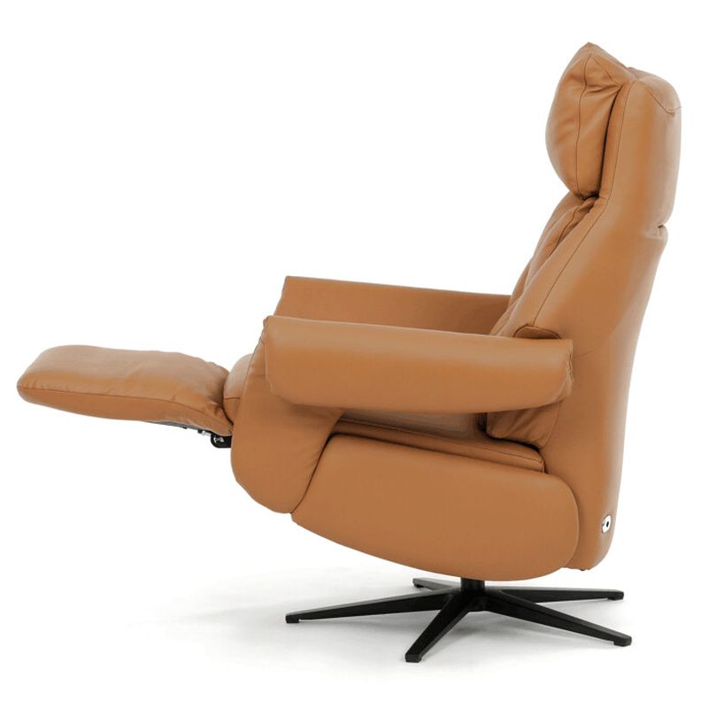 Luxusné béžové kožené relaxačné kreslo s elektrickým polohovaním