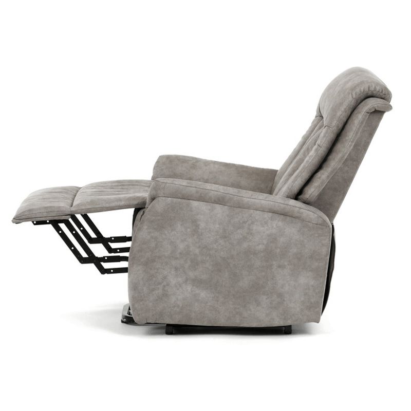 Výklopné, elektrické, polohovacie kreslo, sivá vintage látka