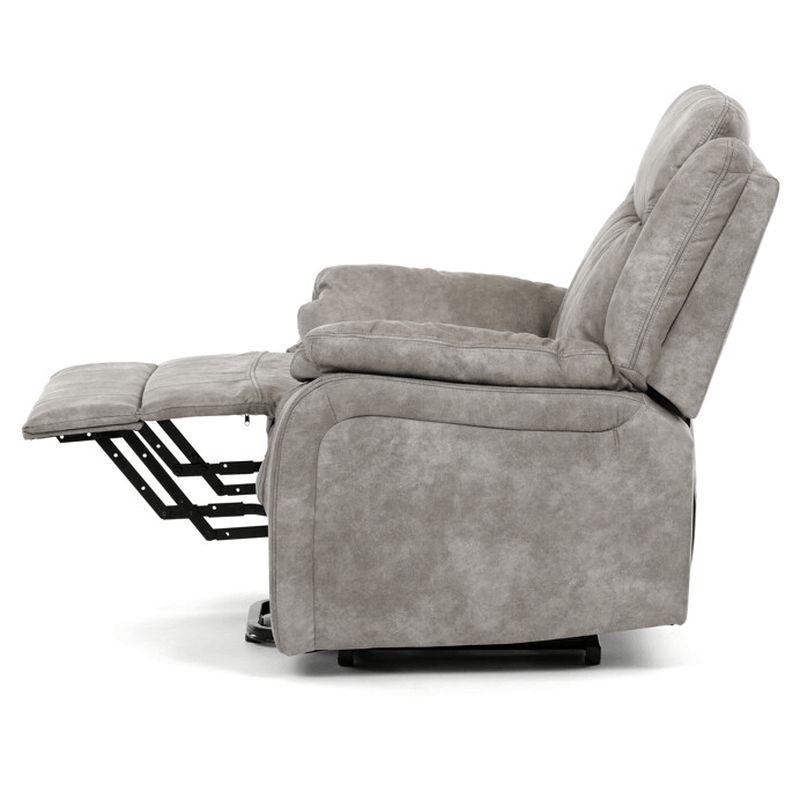 Elektrické polohovacie kreslo, výklopné, sivá vintage látka