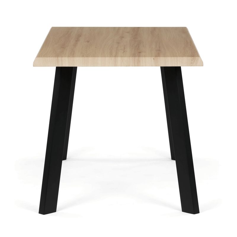 Moderný jedálenský stôl 140 × 80cm, divoký dub s kovovými nohami