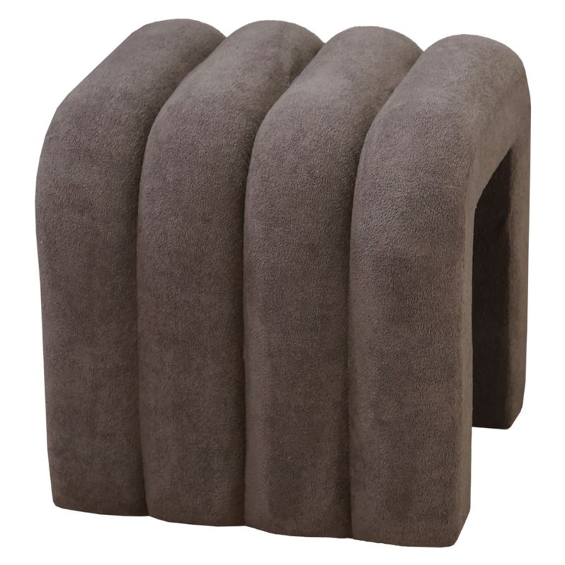 Moderný dizajnový taburet, 40 cm, hnedá látka