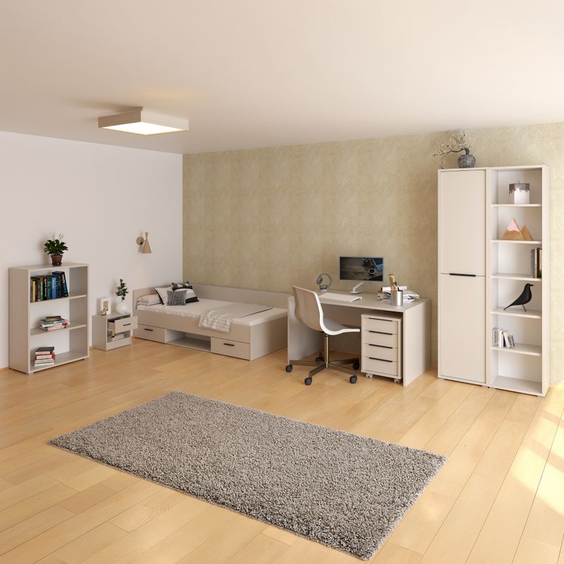 Moderný PC stôl z kvalitnej DTD, kašmír, 100cm