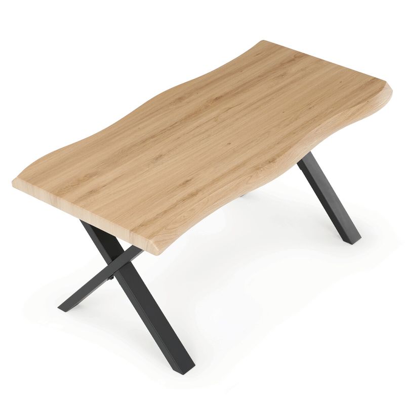 Konferenčný stolík, MDF doska 120x60, dekor divoký dub, nohy čierny kov