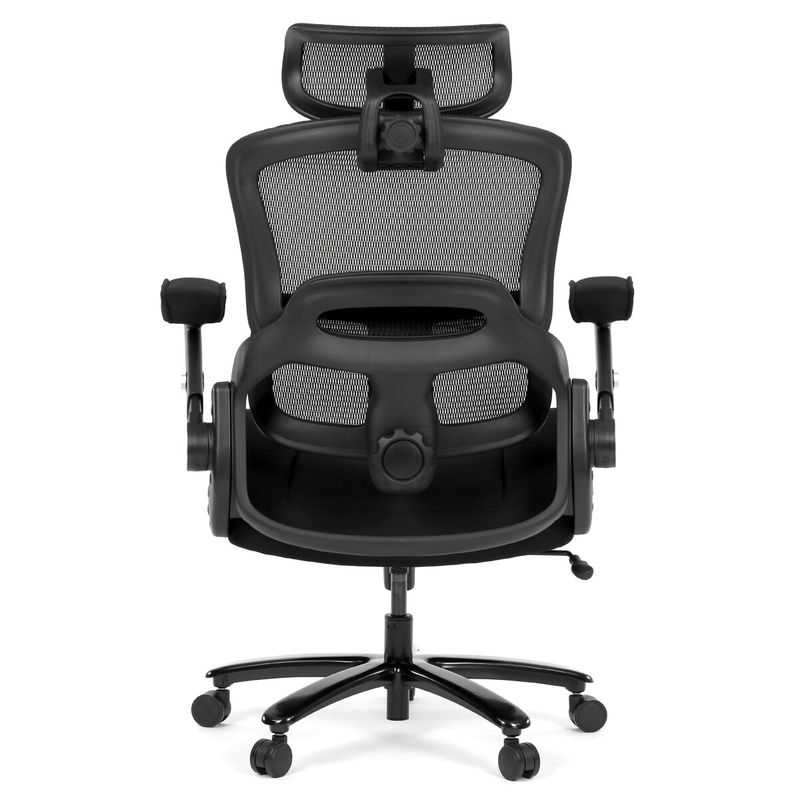 Ergonomická kancelárska stolička, čierna látka, sieťovina, 180 kg