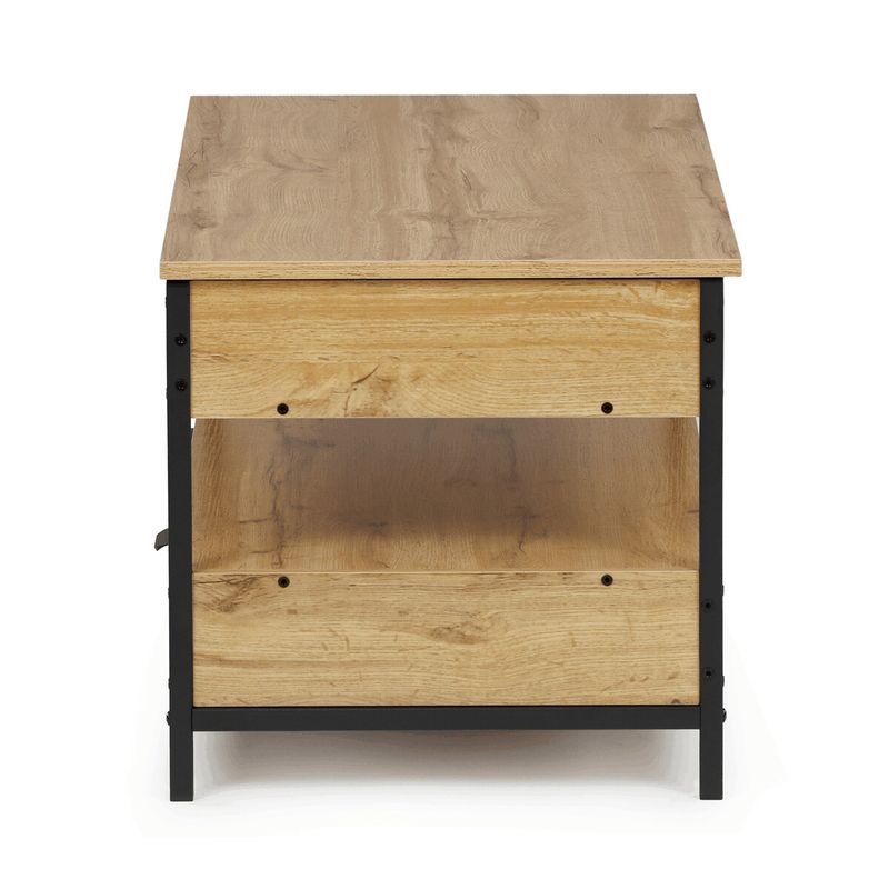Konferenčný stolík, 100x50cm, MDF dub, nohy čierny kov